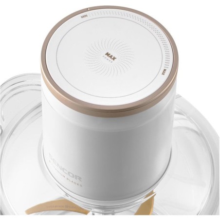 Hachoir électrique Sencor SCB 7000WH - Vitesse réglable en continu - 6 lames titane - Bol verre 3 L - 800 W - Blanc