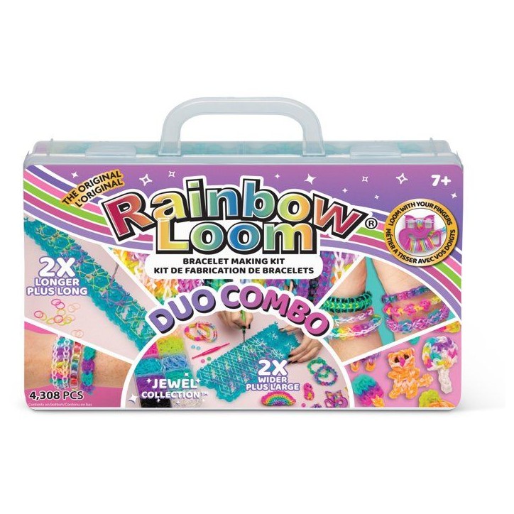 RAINBOW LOOM - Kit créatif bracelets - Élastiques - 4000 pieces - 7 ans + - Accessoires inclus