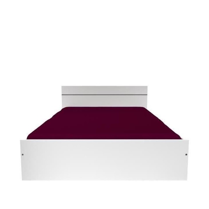 BOSTON Lit adulte contemporain - Décor blanc - l 140 x L 190 cm