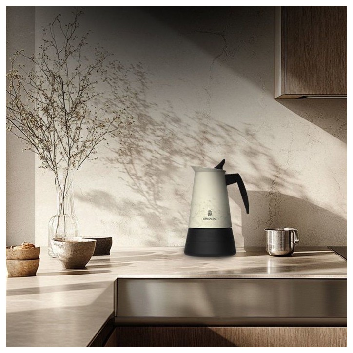 Cafetiere italienne - CECOTEC - Piccolina 600 Beige - 6 tasses - 300 ml - Compatible induction Cafetiere italienne - CECOTEC - Piccolina 600 Beige - 6 tasses - 300 ml - Compatible induction