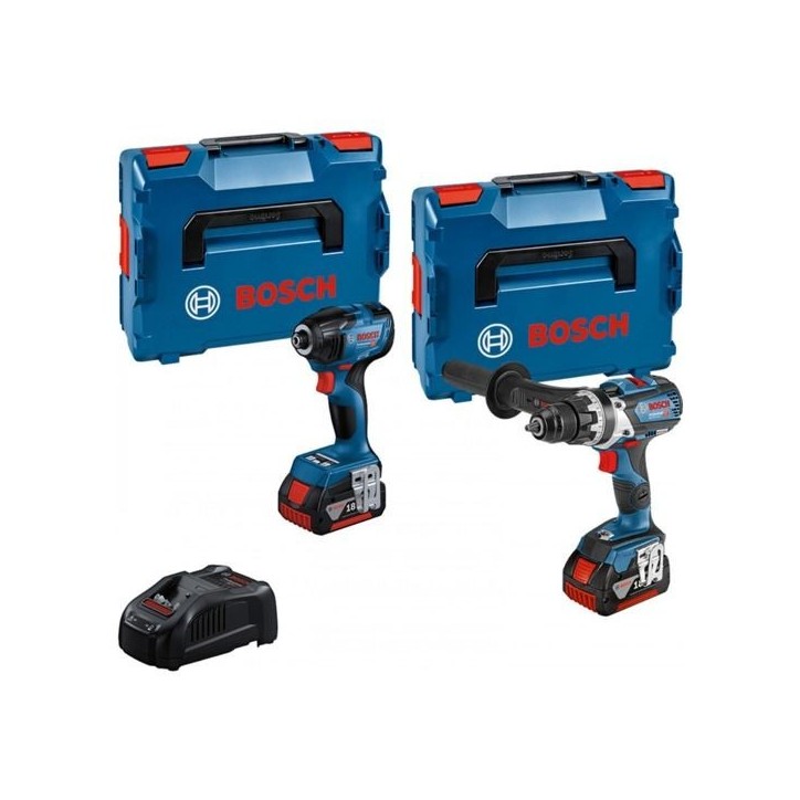 Combi-Kit 2 Outils 18V - Perceuse visseuse sans fil GSR 18V-110C + Boulonneuse sans fil GDR 18V-210C + 2 Batteries GBA 18V 5.0Ah Combi-Kit 2 Outils 18V - Perceuse visseuse sans fil GSR 18V-110C + Boulonneuse sans fil GDR 18V-210C + 2 Batteries GBA 18V 5.0Ah