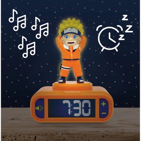 LEXIBOOK - Réveil - Veilleuse Naruto avec effets sonores