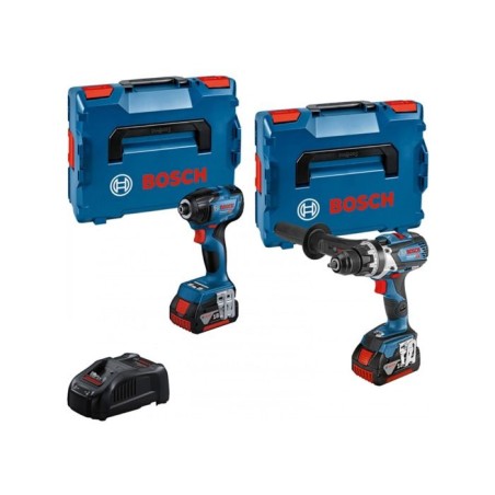 Combi-Kit 2 Outils 18V - Perceuse visseuse sans fil GSR 18V-110C + Boulonneuse sans fil GDR 18V-210C + 2 Batteries GBA 18V 5.0Ah