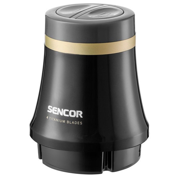 Hachoir électrique Sencor SCB 4000BK - Hacher et fouetter - 4 lames titane doré - Bol 1 L - Anti-éclaboussures - Noir