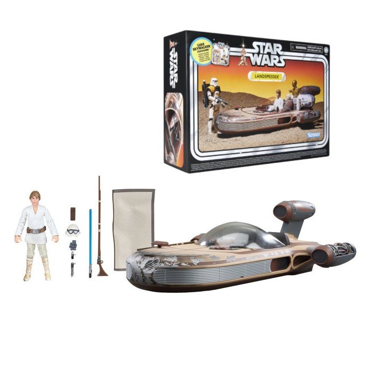 Star Wars Landspeeder de Luke Skywalker, figurine de 9,5 cm et véhicule de collection, The Vintage Collection Star Wars : Un
