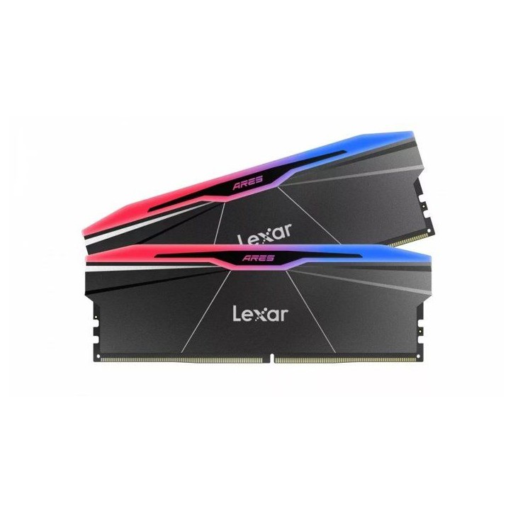 Barrette Mémoire - LEXAR Ares - DDR5 8000 - CL38 1.45 V - 32 Go (2x 16 Go) - Dissipateur thermique + RGB - Noir Barrette Mémoire - LEXAR Ares - DDR5 8000 - CL38 1.45 V - 32 Go (2x 16 Go) - Dissipateur thermique + RGB - Noir