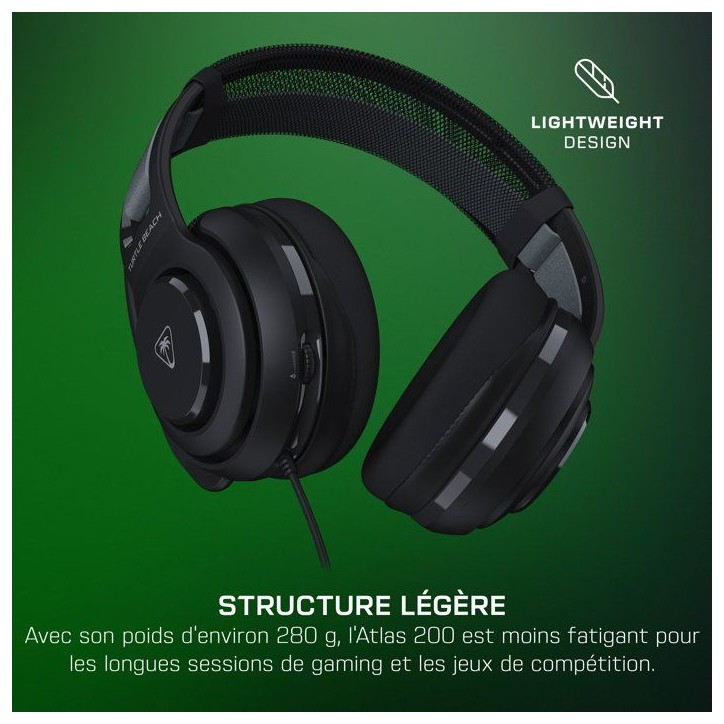 Casque gaming filaire multi-plateforme - TURTLE BEACH - Atlas 200 - Haut-parleurs Nanoclear 50 mm - Microphone rabattable Casque gaming filaire multi-plateforme - TURTLE BEACH - Atlas 200 - Haut-parleurs Nanoclear 50 mm - Microphone rabattable