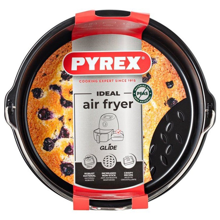 Plat rond avec anse - PYREX - Glide 20x19 cm - anti-adhésif - air fryer - sans PFAS Plat rond avec anse - PYREX - Glide 20x19 cm - anti-adhésif - air fryer - sans PFAS