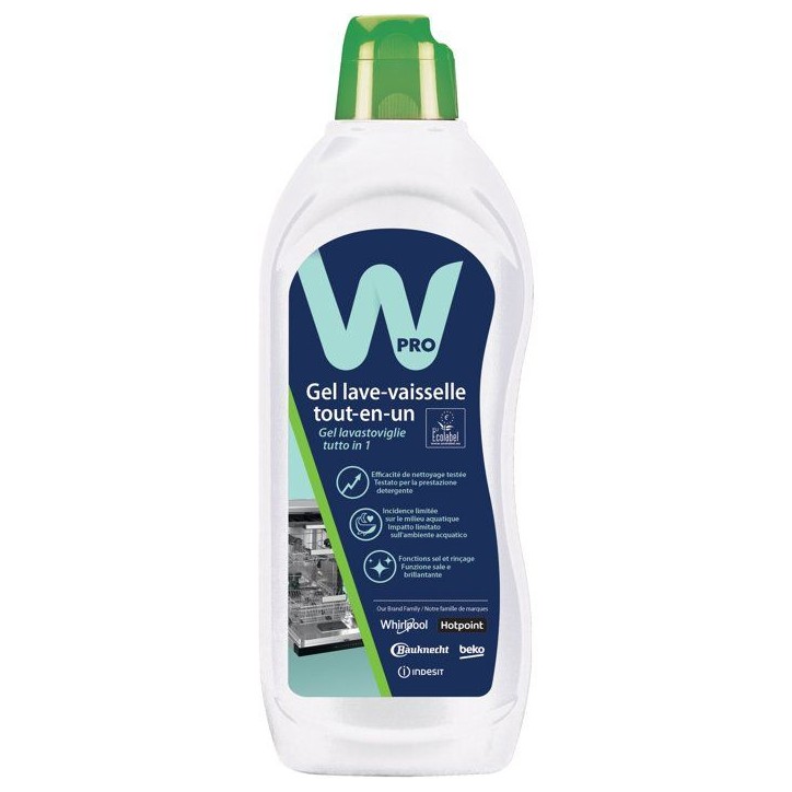 Gel lave-vaisselle - WPRO - NGE100 - Ecolabel - Détergent complet - 650 ml