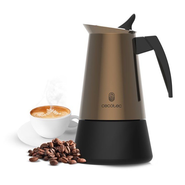 Cafetiere italienne - CECOTEC - Piccolina 600 Gold - 6 tasses - 300 ml - Compatible induction