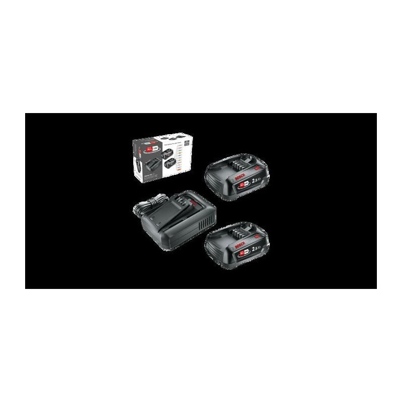 Starter Set 18V - BOSCH VERT - 2 batteries 18V 2,5 Ah + chargeur - 160