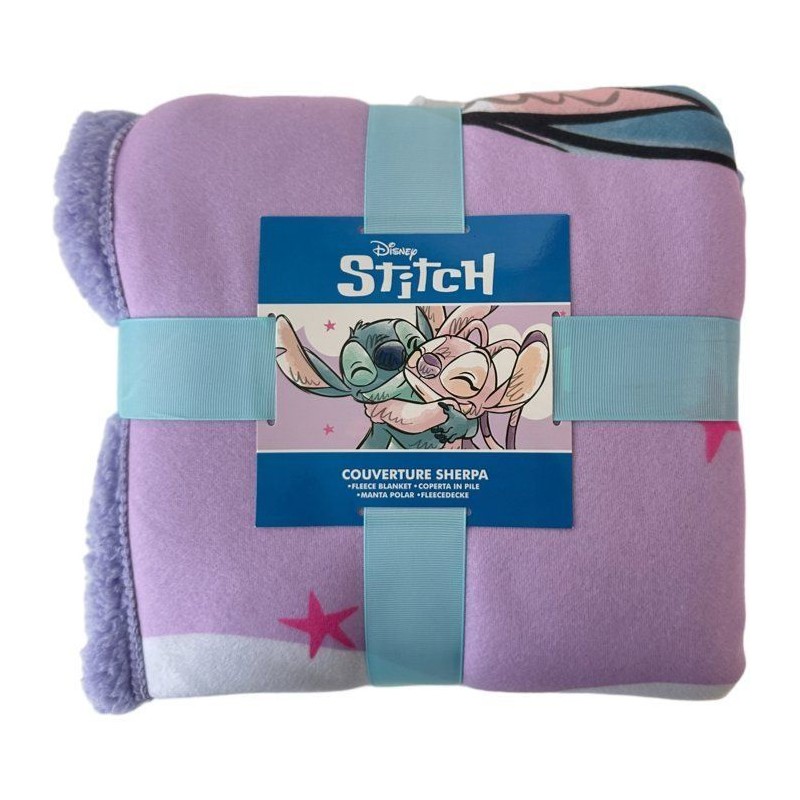 Plaid Sherpa - DISNEY STITCH - Stitch & Angel Câlin - 100 x 150 cm