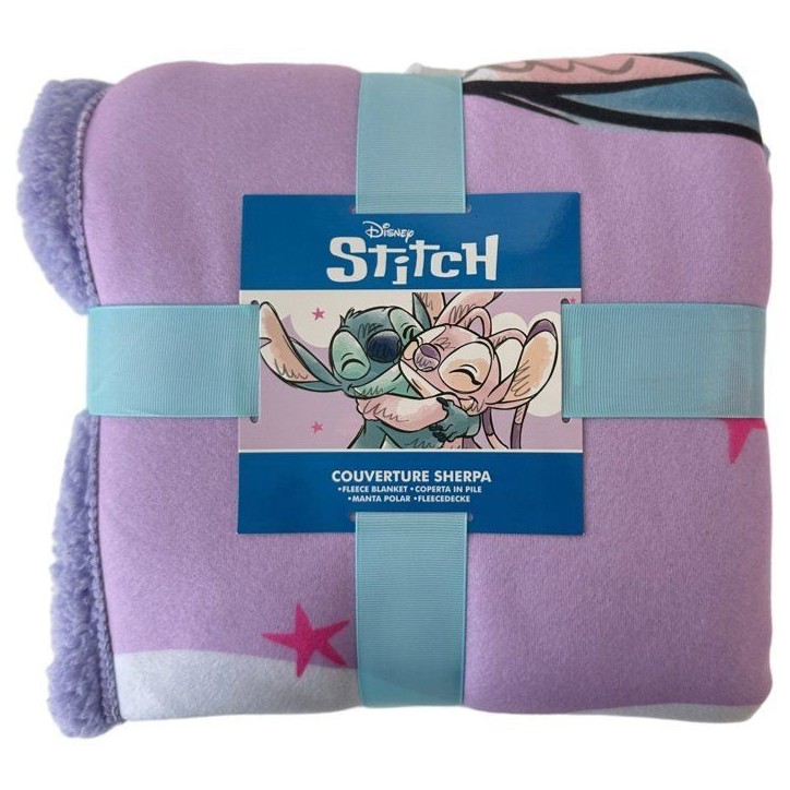 Plaid Sherpa - DISNEY STITCH - Stitch & Angel Câlin - 100 x 150 cm