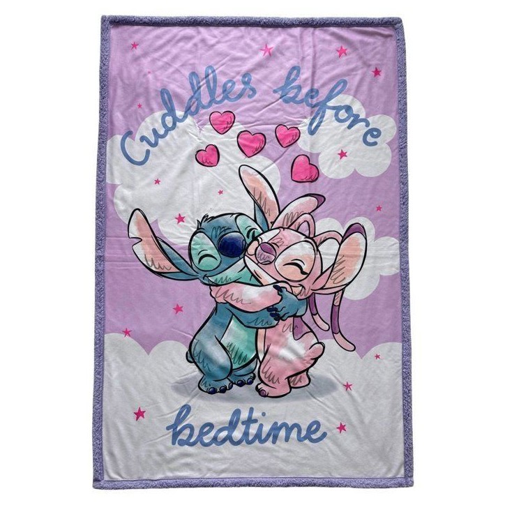 Plaid Sherpa - DISNEY STITCH - Stitch & Angel Câlin - 100 x 150 cm