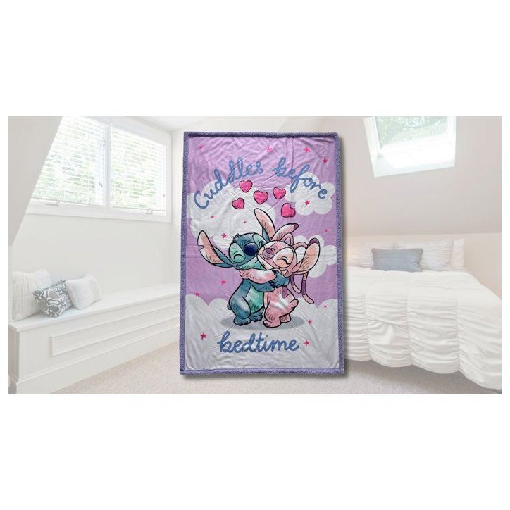 Plaid Sherpa - DISNEY STITCH - Stitch & Angel Câlin - 100 x 150 cm