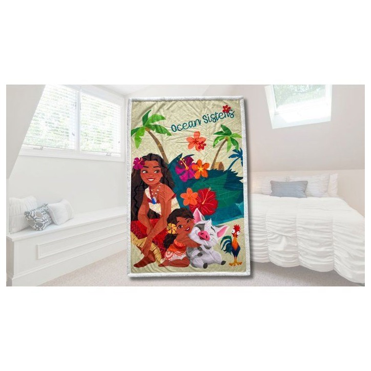 Plaid Sherpa - DISNEY VAIANA - Soeurs de l'océan - 100 x 150 cm