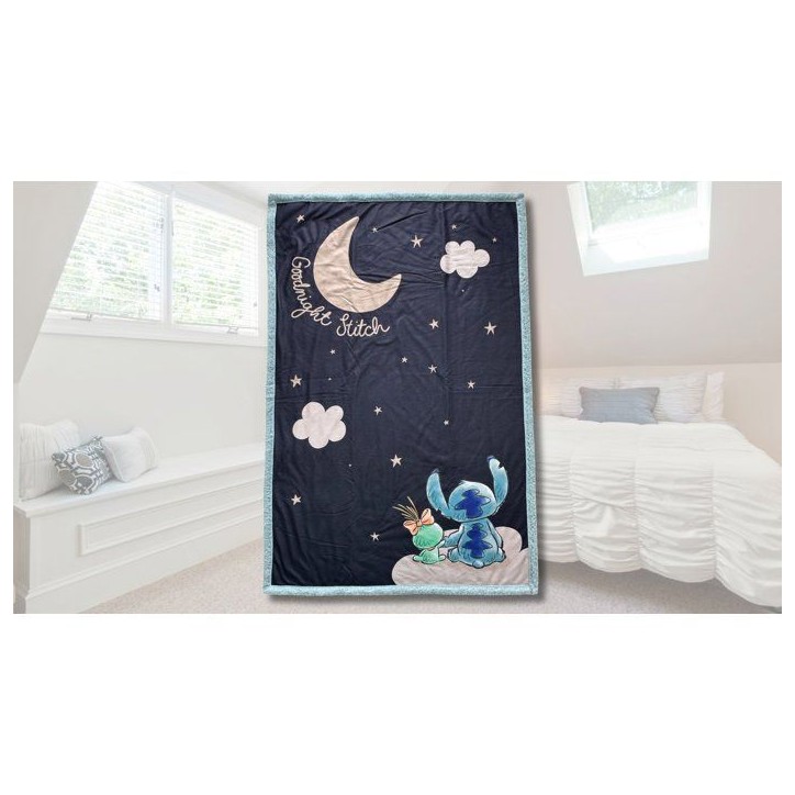 Plaid Sherpa - DISNEY STITCH - Good Night - 100 x 150 cm