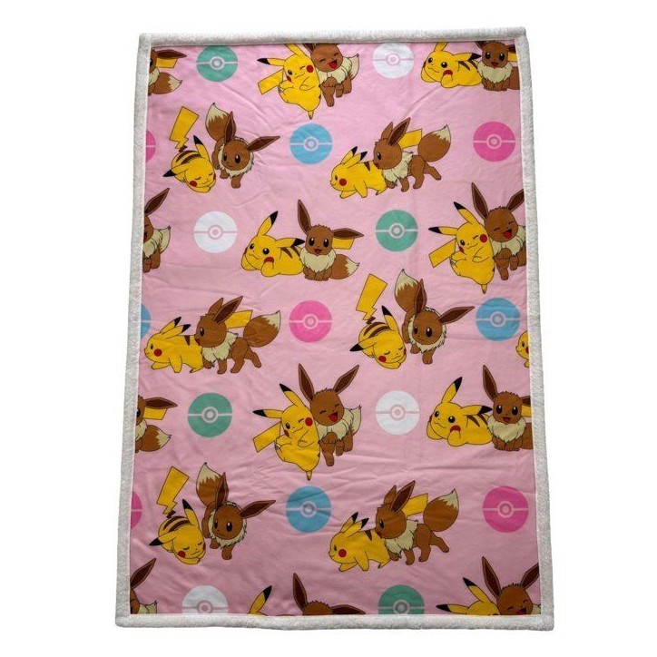 Plaid Sherpa - POKEMON - Pikachu Evoli Rotary - 100 x 150 cm