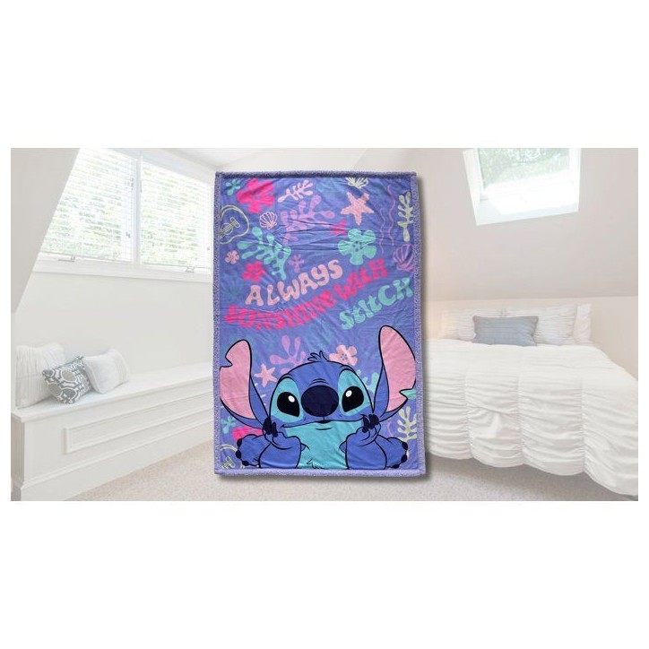 Plaid Sherpa - DISNEY STITCH - Always Sunshine - 100 x 150 cm
