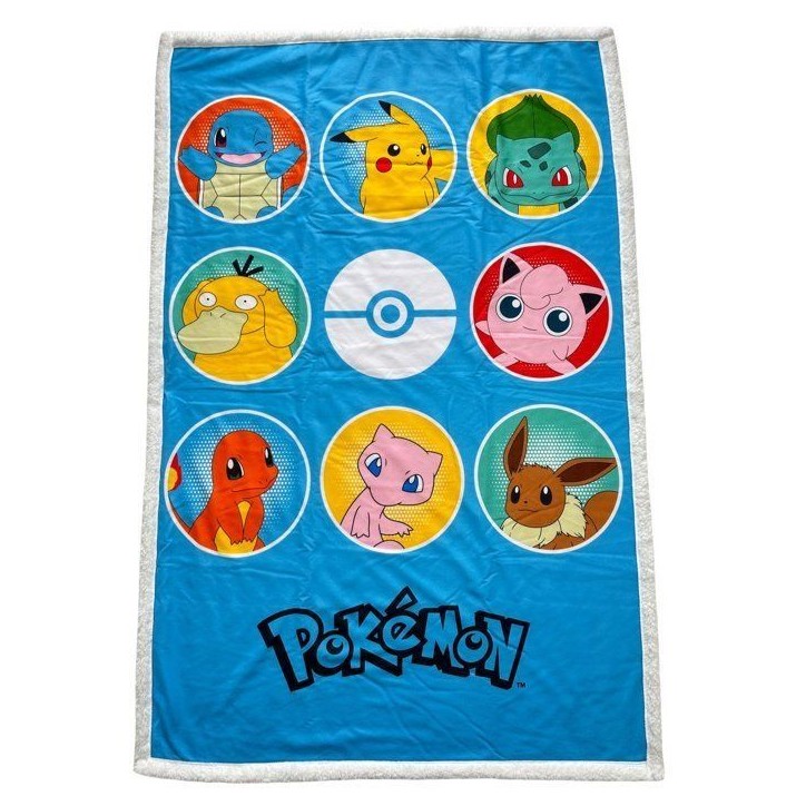 Plaid Sherpa - POKEMON - Pokedex - 100 x 150 cm