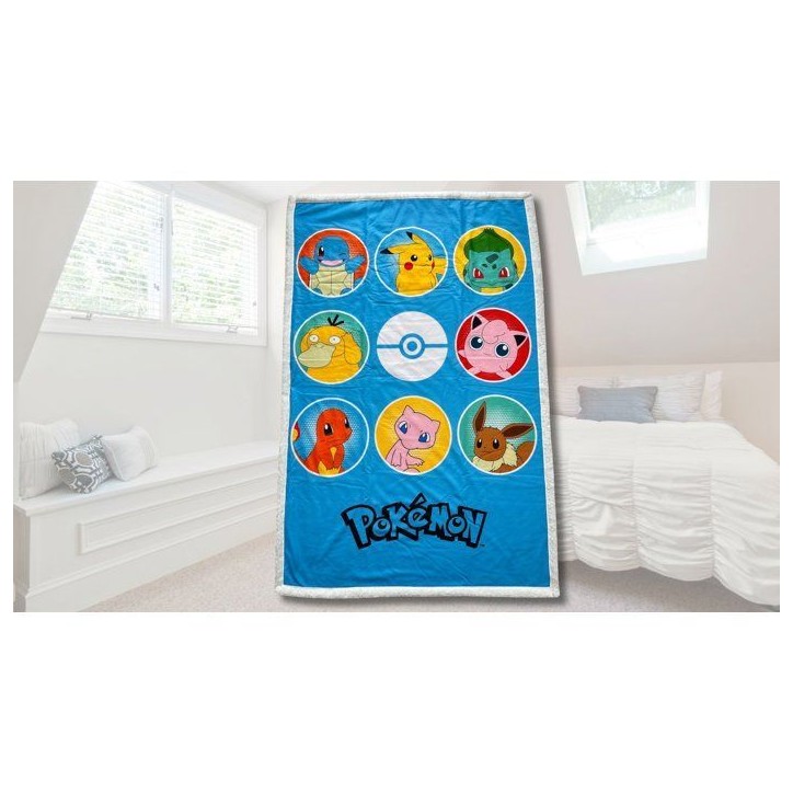 Plaid Sherpa - POKEMON - Pokedex - 100 x 150 cm