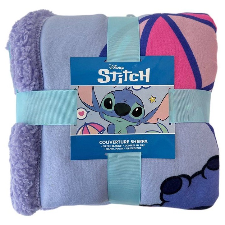 Plaid Sherpa - DISNEY STITCH - Holidays - 100 x 150 cm Plaid Sherpa - DISNEY STITCH - Holidays - 100 x 150 cm