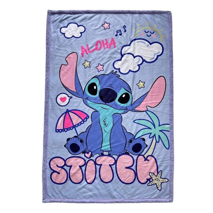 Plaid Sherpa - DISNEY STITCH - Holidays - 100 x 150 cm Plaid Sherpa - DISNEY STITCH - Holidays - 100 x 150 cm