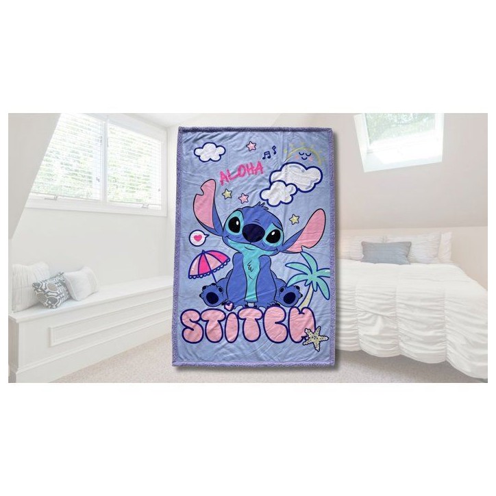 Plaid Sherpa - DISNEY STITCH - Holidays - 100 x 150 cm Plaid Sherpa - DISNEY STITCH - Holidays - 100 x 150 cm