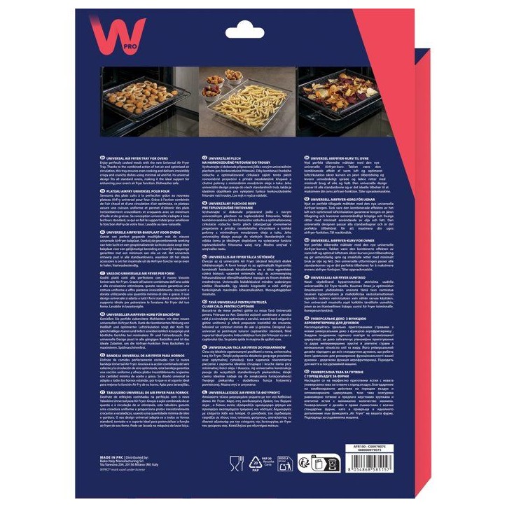 Plateau AirFry four - WPRO - AFR100 - Cuisson croustillante - Moins de matieres grasses - Universel