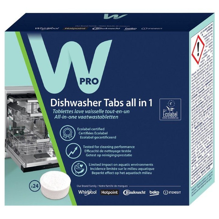 Tablettes lave-vaisselle - WPRO - NTB100 - Ecolabel - Multi-fonctions - 24 doses