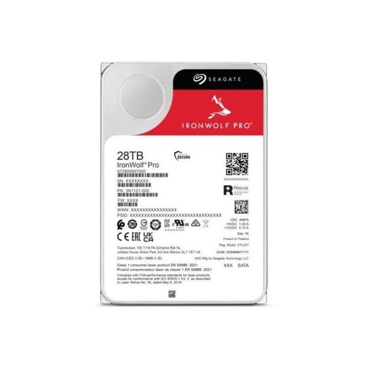 Disco Duro Seagate IronWolf Pro ST28000NT000 28TB HDD 7200rpm SATA III NAS CMR Disco Duro Seagate IronWolf Pro ST28000NT000 28TB HDD 7200rpm SATA III NAS CMR