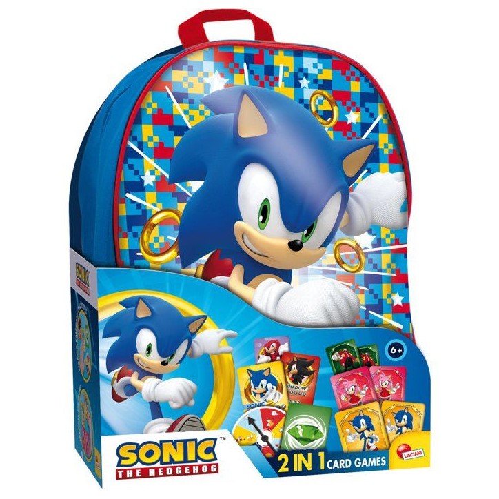 Sonic Sac a Dos Jeux de Cartes - Jeux de voyage - LISCIANI - Sac a dos inclus
