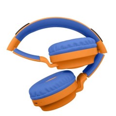 Casque pliable lumineux Bluetooth 5.3 Naruto 3D – Micro, filaire (jack), SD, volume limité 85 dB – Bleu (enfant)