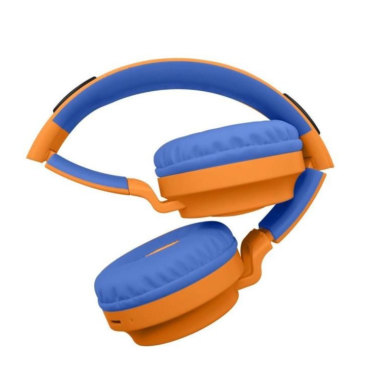 Casque pliable lumineux Bluetooth 5.3 Naruto 3D – Micro, filaire (jack), SD, volume limité 85 dB – Bleu (enfant)