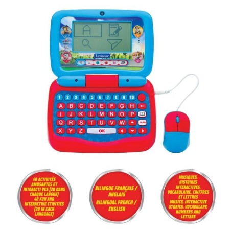 Ordinateur éducatif - La Pat' Patrouille - 100 activités - Français/Anglais - Clavier réaliste