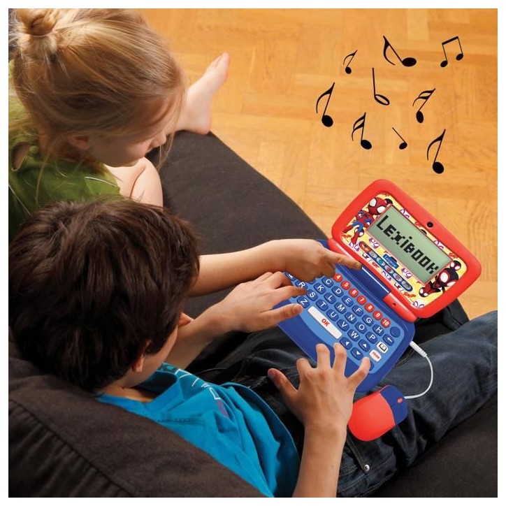 Ordinateur portable éducatif - Spidey parlant bilingue - Bilingue FR/EN - 40 activités - Écran 5,7x11,3 cm