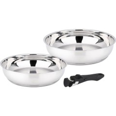 Poeles - BAUMALU - Comete - Set 2 pieces - 24 et 28 cm - Manche amovib