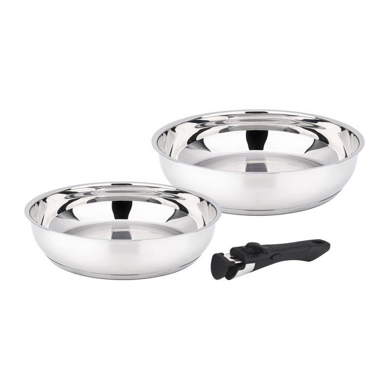 Poeles - BAUMALU - Comete - Set 2 pieces - 24 et 28 cm - Manche amovib