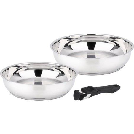 Poeles - BAUMALU - Comete - Set 2 pieces - 24 et 28 cm - Manche amovib