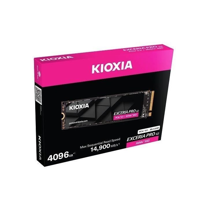 KIOXIA - EXCERIA PRO G2 - Disque dur interne - 1 To- SSD NVMe 2.0d KIOXIA - EXCERIA PRO G2 - Disque dur interne - 1 To- SSD NVMe 2.0d