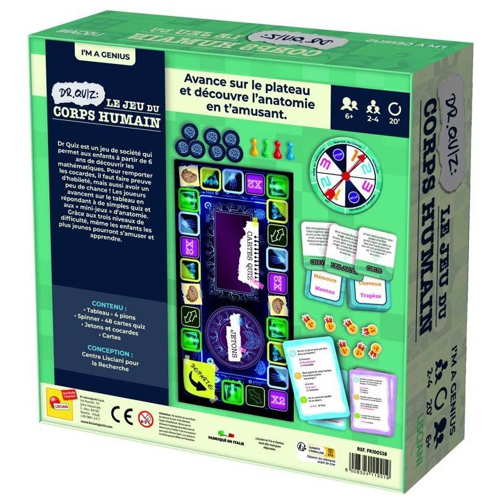 I'm Genius Dr Quiz Le Jeu du Corps Humain - Jeu éducatif scientifique - LISCIANI - Anatomie - Apprentissage ludique I'm Genius Dr Quiz Le Jeu du Corps Humain - Jeu éducatif scientifique - LISCIANI - Anatomie - Apprentissage ludique