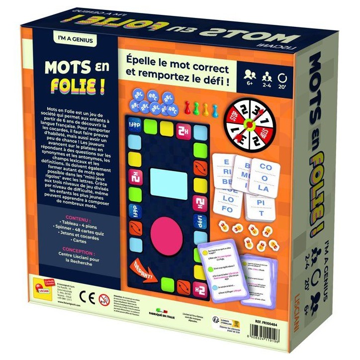 I'm Genius Mots en Folie ! - Jeu éducatif de vocabulaire - LISCIANI - Langage - Défis adaptés