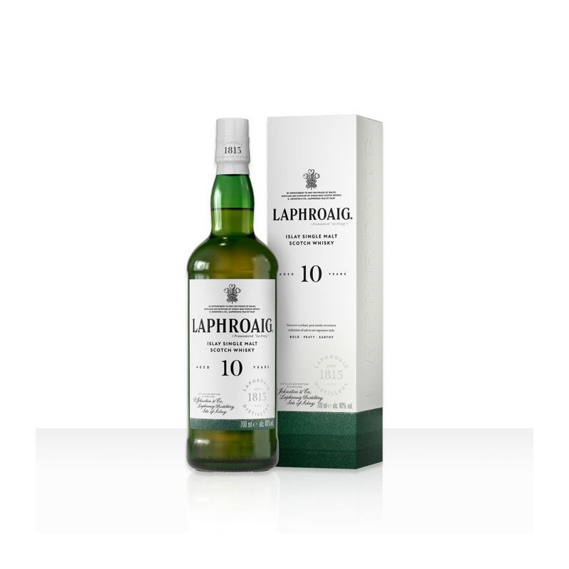 Laphroaig - 10 ans - Islay Single Malt Scotch Whisky avec Étui - 40,0
