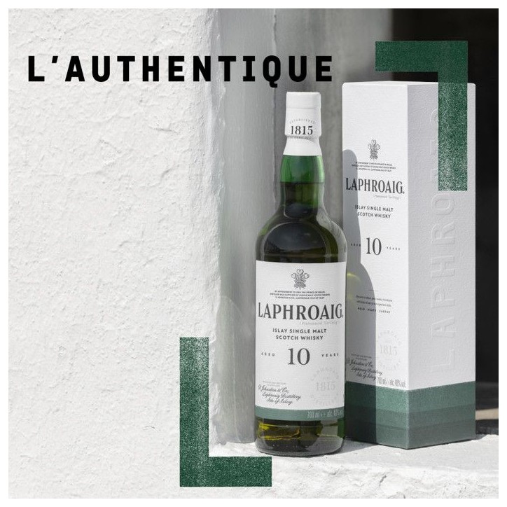 Laphroaig - 10 ans - Islay Single Malt Scotch Whisky avec Étui - 40,0% Vol. - 70cl