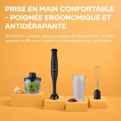 Mixeur plongeant 3-en1 - SEVERIN - SM3762 - 350 W - Pied amovible - Go