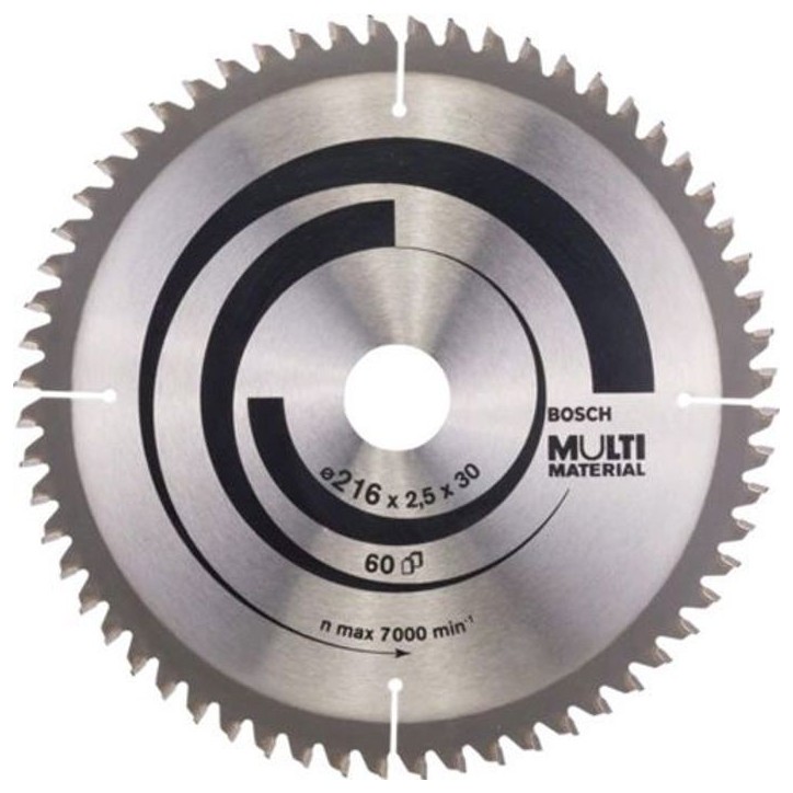 Lame de scie circulaire diametre 216 x 30 x 2,5 mm multimatériaux - 60 dents - BOSCH - 2608640446 Lame de scie circulaire diametre 216 x 30 x 2,5 mm multimatériaux - 60 dents - BOSCH - 2608640446