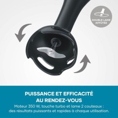 Mixeur plongeant 3-en1 - SEVERIN - SM3762 - 350 W - Pied amovible - Go