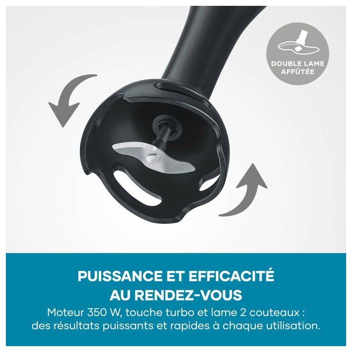 Mixeur plongeant 3-en1 - SEVERIN - SM3762 - 350 W - Pied amovible - Gobelet doseur 700 ml + Mini Hachoir + Fouet - Noir
