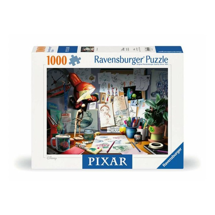 Puzzle 1000 pieces - RAVENSBURGER - 12000302 - Le bureau de l'artiste (Disney/Pixar) - 70 x 50 cm - a partir de 14 ans Puzzle 1000 pieces - RAVENSBURGER - 12000302 - Le bureau de l'artiste (Disney/Pixar) - 70 x 50 cm - a partir de 14 ans