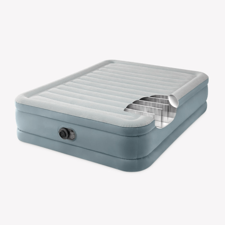 Matelas gonflable INTEX - 64824ND - Premium Comfort - 2,03 x 1,52 x 0,46 m - 2 personnes - Intérieur - Gonflage électrique int